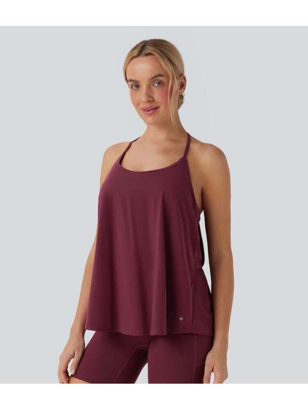 NWT SoftlyZero™ Airy Halter Draped InstantCool Yoga Sports Top Womens L